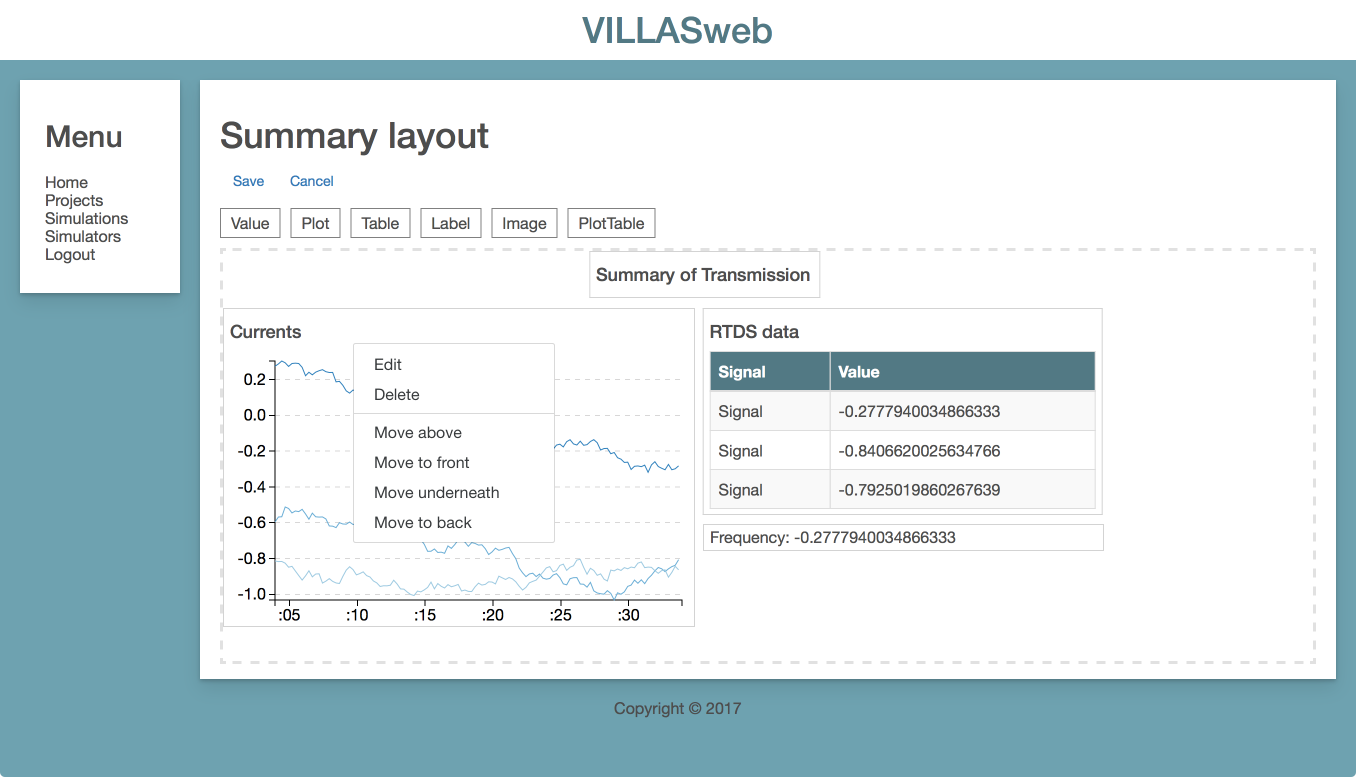 Visualization Context Menu