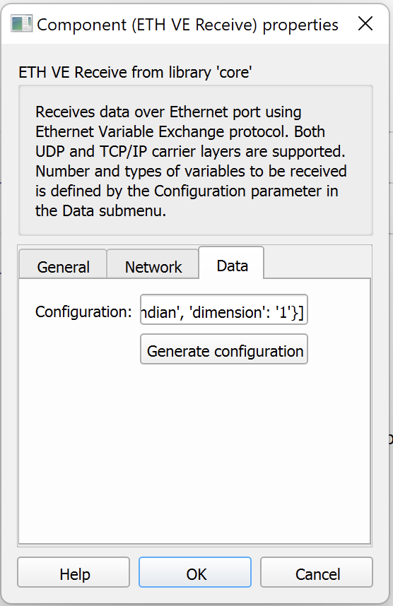 ETH VE Setup properties
